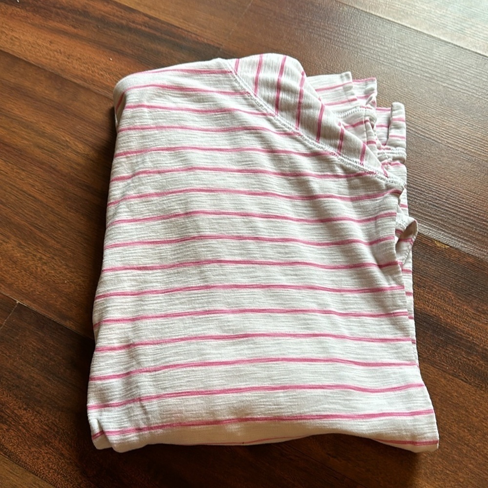 Southern Tide Oversized Hooded Shirt Women Size Small, White with Pink Stripes - Picture 11 of 11